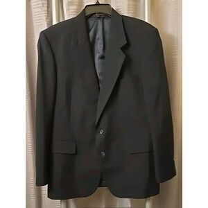 Gianelli Blazer Sport Coat Men's 42R‎ Pin Striped Navy Wool/Polyester Blend